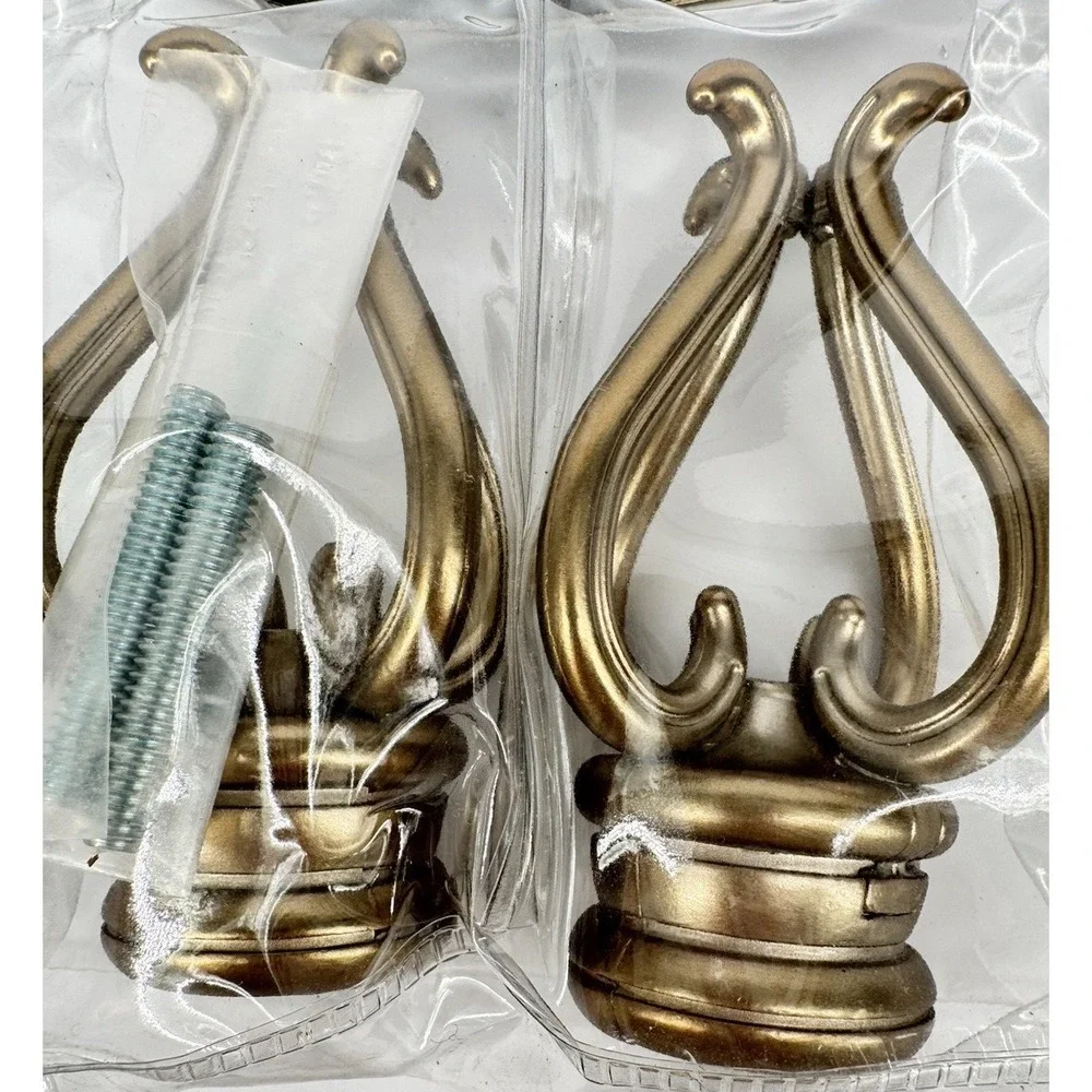 Gold Curtain Rod Finials Set 2 Decorative End Caps Cambria Florentine